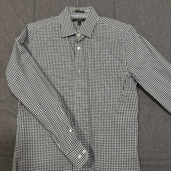 Banana Republic | Shirts | Banana Republic Dress Shirt Grant Fit Medium  Blackgrey Check Pattern | Poshmark